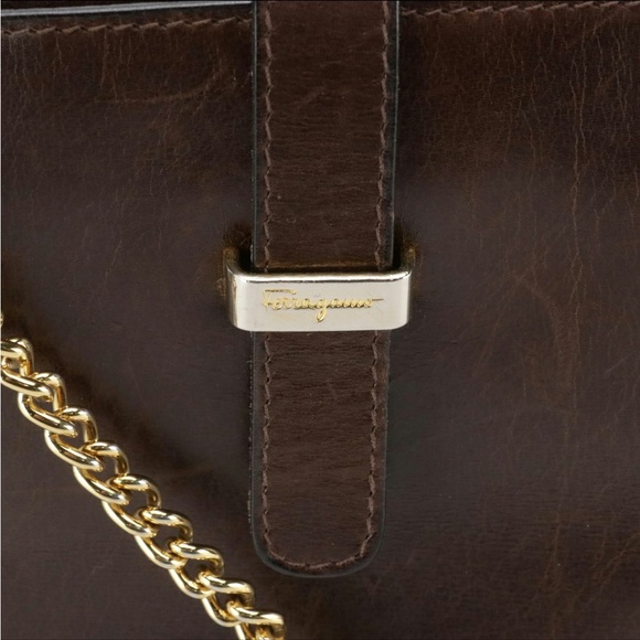 Salvatore Ferragamo Dark Brown Leather Bag - Picture 4 of 10